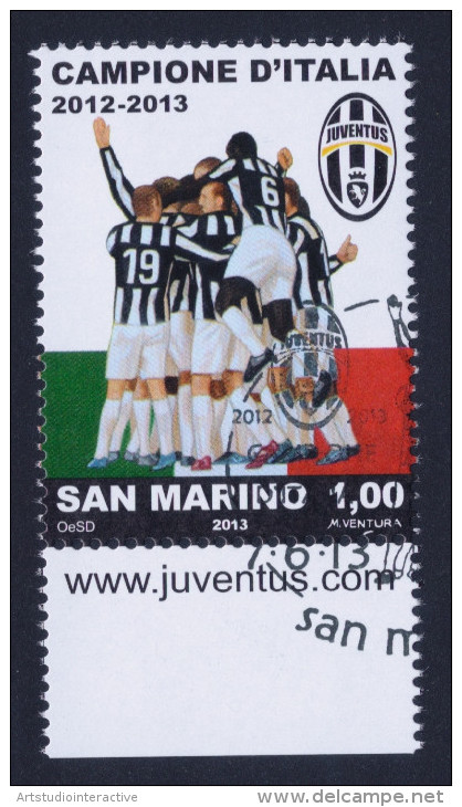 2013 SAN MARINO "JUVENTUS CAMPIONE D´ITALIA 2012/2013" SINGOLO ANNULLO PRIMO GIORNO - Used Stamps