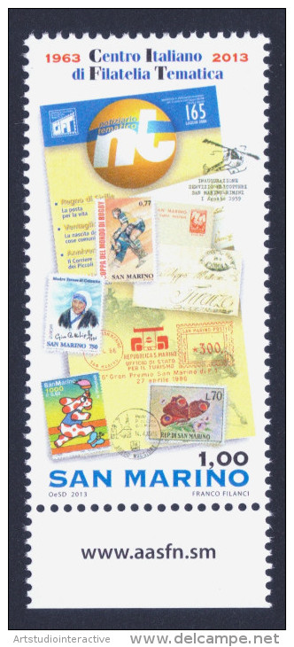 2013 SAN MARINO "50° ANNIVERSARIO CENTRO ITALIANO DI FILATELIA TEMATICA (CIFT)" SINGOLO MNH - Neufs