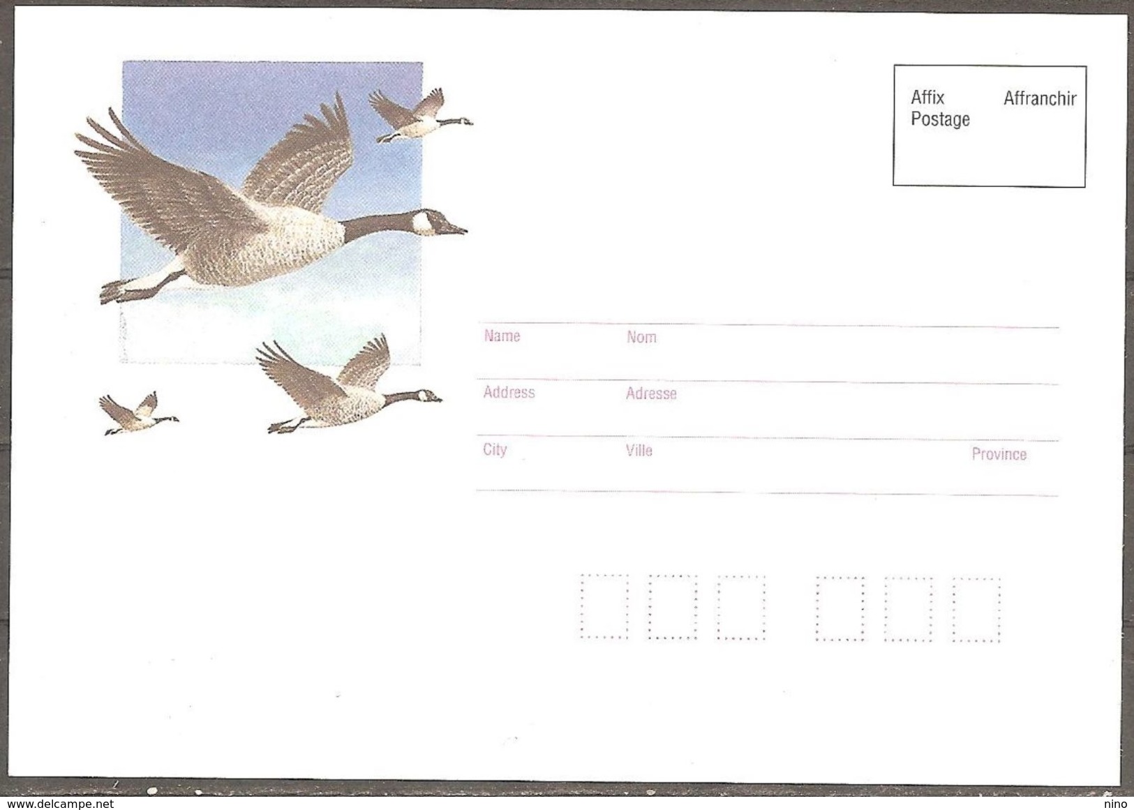 Canada. Mint. Change Of Address Postal Card. Birds - Enteros Postales Del Correo