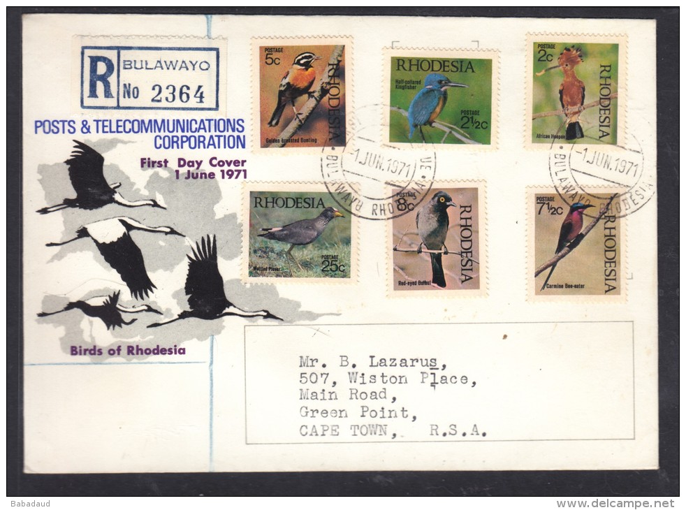 Rhodesia: First Day Cover 1971 Birds Of Rhodesia - Rhodesia (1964-1980)