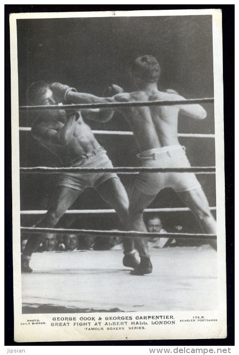 Cpa Boxe Georges Cook Et Georges Carpentier At Albert Hall London Boxers Séries       JUI11 - Boxe