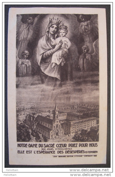 IMAGE PIEUSE Année 1911: NOTRE DAME DU SACRE COEUR P.P.N. 300j D´indulgence / HOLY CARD  SANTINO - Images Religieuses
