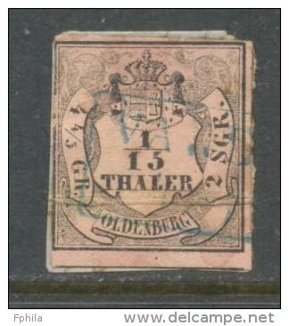 1852 OLDENBURG 1/15 TH MICHEL: 3 II USED - Oldenbourg