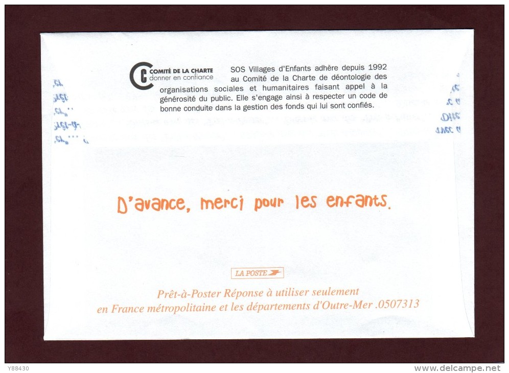 PAP - N° Au Dos: 05 07 313 - Repiquage  Lamouche - Neuf ** - SOS . Village  D' Enfants  - Voir Scanne Face & Dos - Prêts-à-poster:Answer/Lamouche