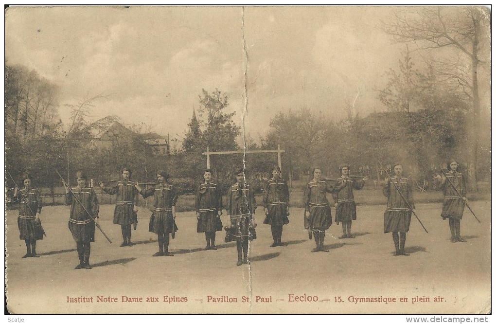 Eecloo.  -  Institut Notre Dame Aux Epines;   Gymnastique  (met Plooi)  1919   Aalst  -  Michiels - Dendermonde - Eeklo