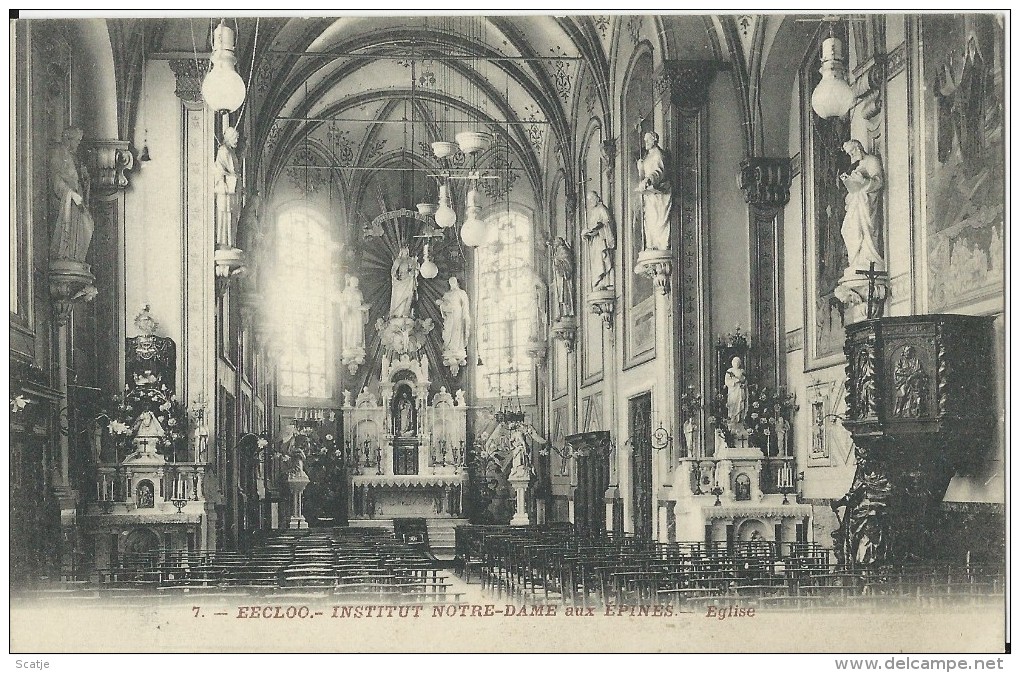 Eecloo.  -  Institut Notre Dame Aux Epines;   Eglise  -   1910 - Eeklo