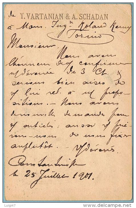 1901 - Cartolina Postale Di Austria Soprastampata Per Il Levante - Levant Autrichien