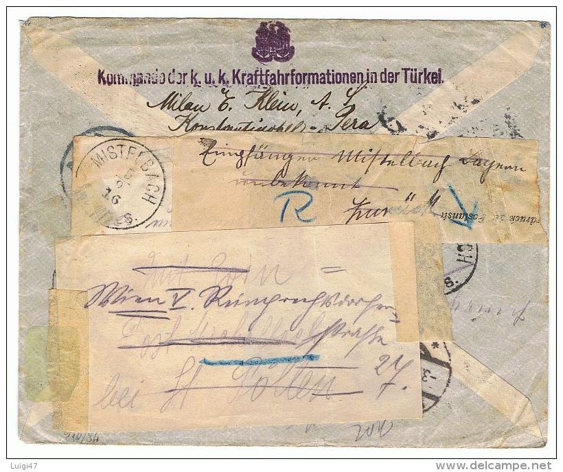 1916 - Busta Raccomandata K.u.k - Lettres & Documents