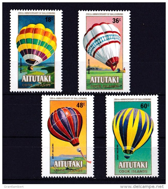 Aitutaki 1983 Manned Flight Bicentenary - Balloons Set Of 4 MNH - Aitutaki