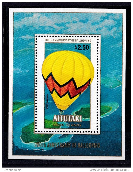 Aitutaki 1983 Manned Flight Bicentenary - Balloons Minisheet MNH - Aitutaki