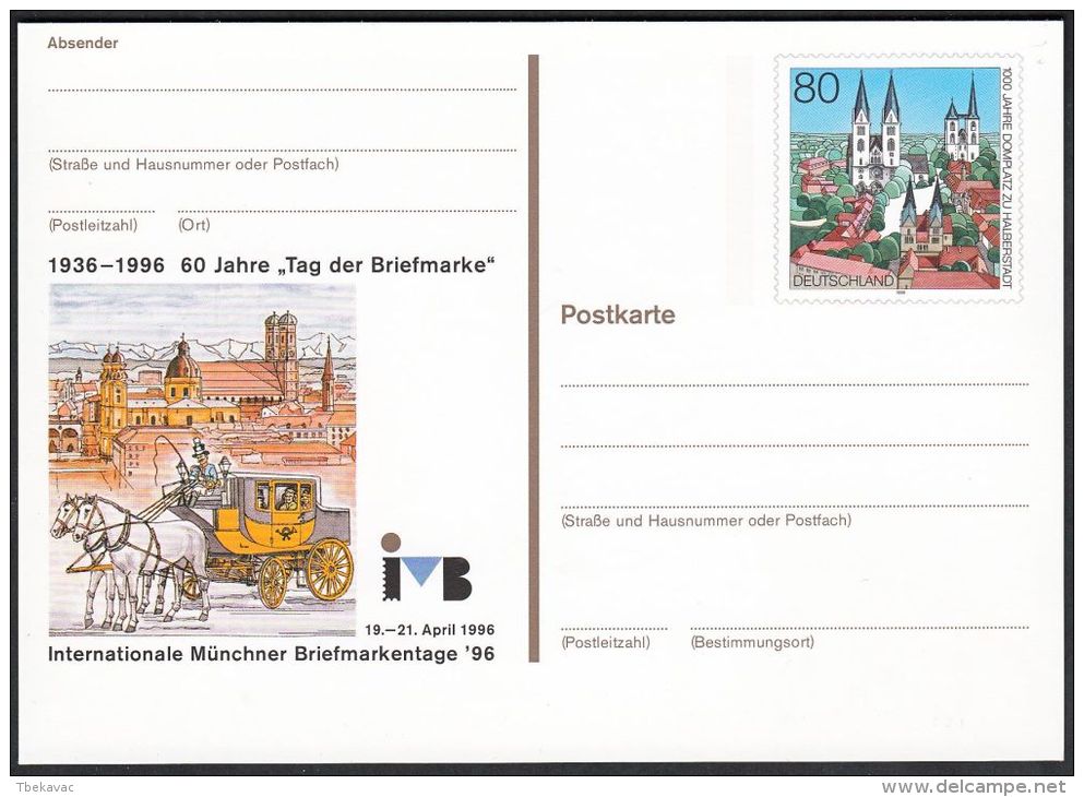 Germany 1996, Illustrated Postal Stationery "Philatelic Exhibition In Munchen", Ref.bbzg - Geïllustreerde Postkaarten - Ongebruikt