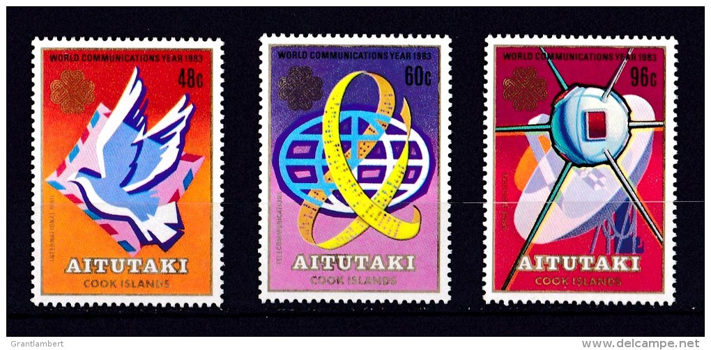 Aitutaki 1983 World Communications Year Set Of 3 MNH - Aitutaki