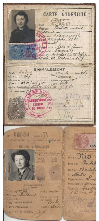 Lot De 9 Cartes Photos + Carte D´identité+acte De Naissance+6 Photos Même Femme ( Nantes ,les Sorinières ,Noirmoutier ) - Nantes