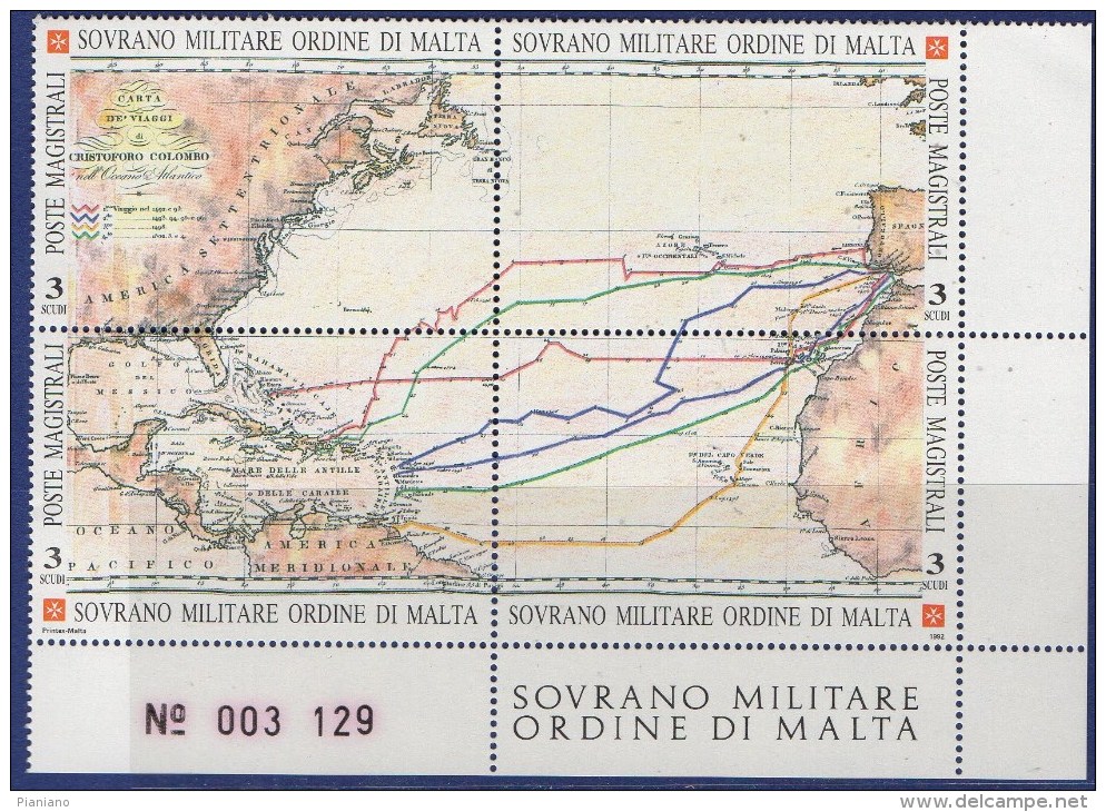 PIA - SMOM - 1992 : 500° Della Scoperta Dell' America   - (UN 410-13) - Malte (Ordre De)