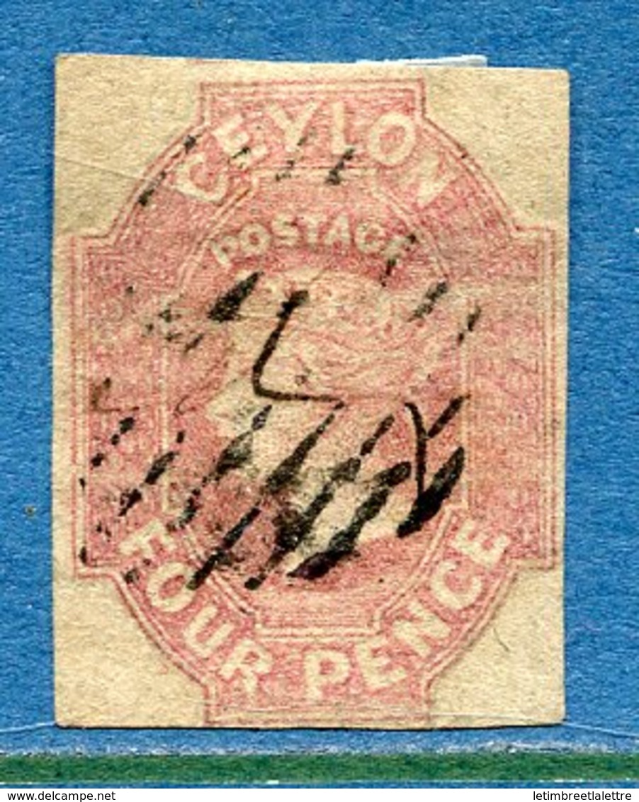 ⭐ Ceylan - Ceylon - YT N° 3 - Oblitéré - ( Réparation ) RARE Côte : 7000 Euros ⭐ - Ceylon (...-1947)