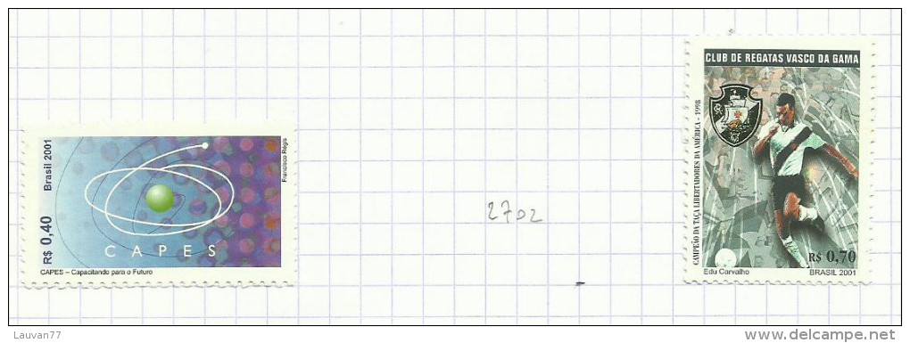 Brésil N°2701, 2703 Neufs Avec Charnière Côte 1.60 Euros - Ungebraucht