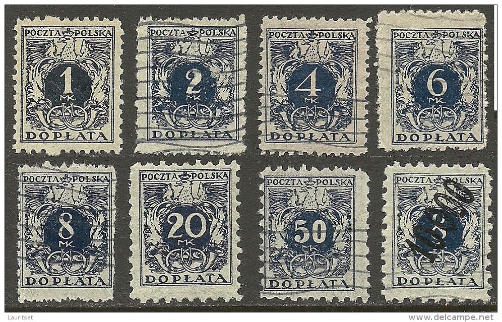 POLEN Poland Polska 1921 Tax Revenue Stamps Stempelmarken Steuermarken Used/unused - Fiscaux