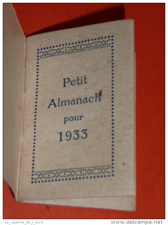 Calendrier, Almanach, Agenda 1933 Couleur Or, "Au Lys" Boutique Vêtements Romorantin 41 - Kleinformat : 1921-40