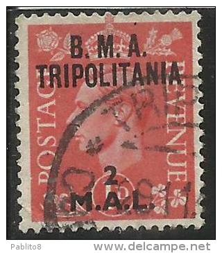 TRIPOLITANIA BMA 1948 B.M.A.2 M SU 1 P TIMBRATO USED OBLITERE´ - Tripolitania