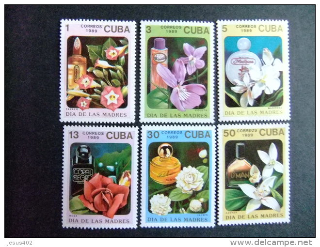 CUBA 1989 FLEURS PARFUM - FLORA - PERFUME  Yvert 2937 / 2942 **MNH - Ongebruikt