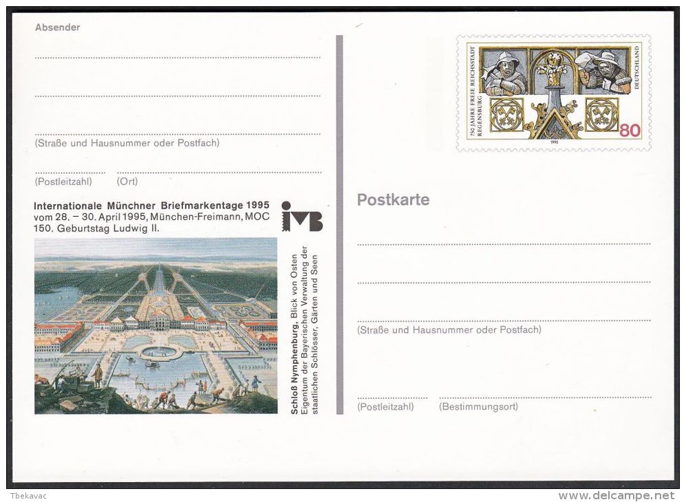 Germany 1995, Illustrated Postal Stationery "Philatelic Exhibition In Munchen", Ref.bbzg - Geïllustreerde Postkaarten - Ongebruikt