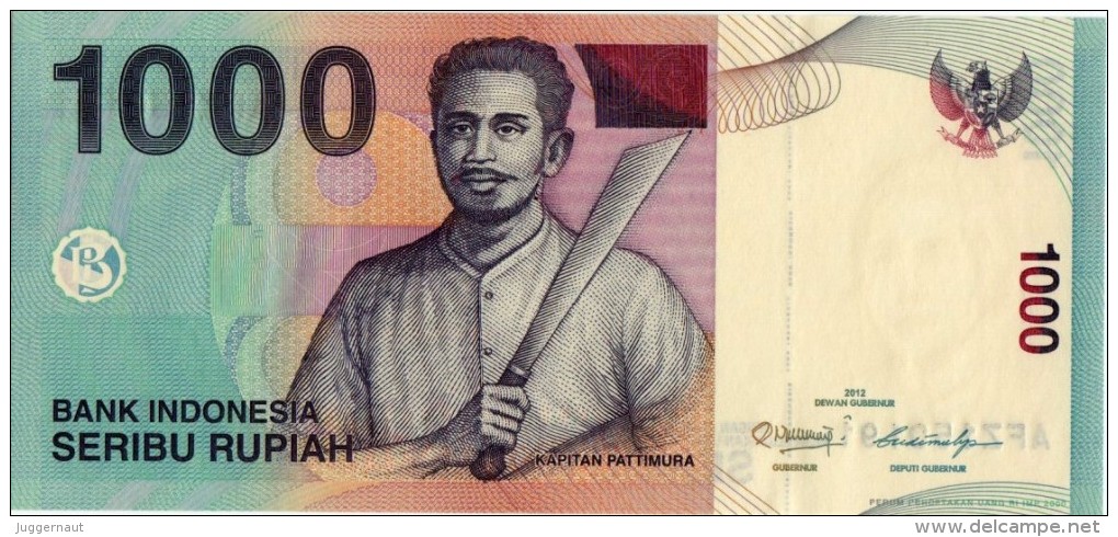 INDONESIA 1000 RUPIAH BANKNOTE 2012 PICK NO.141 UNCIRCULATED UNC - Indonesia