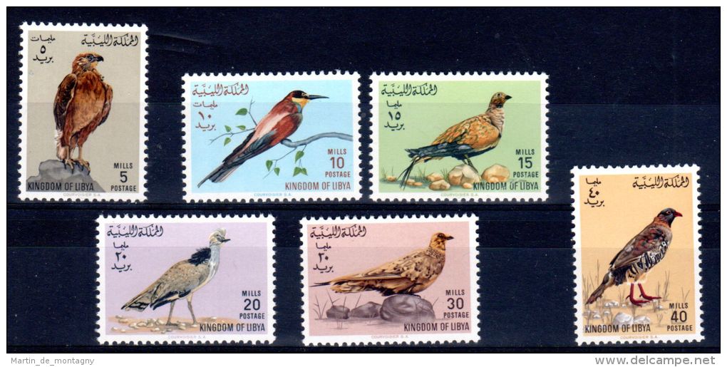 Libye, 1965  Uccelli - Birds - Vogel - Oiseaux, YT 255 - 260,  Neuif **, Lot 42372 - Autres & Non Classés