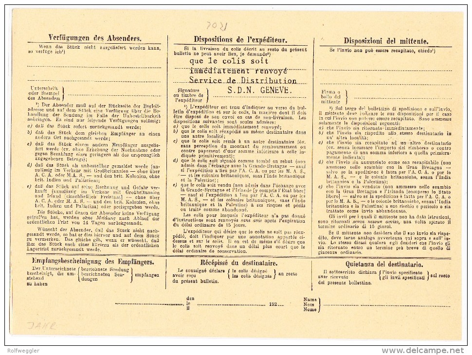 Société Des Nations SDN Tellbrust 10Rp. + 5Fr. Gebirgslandschaft Zu.#29 + 31 Auf Begleitadresse 16.V.29 Genève 10 - Service