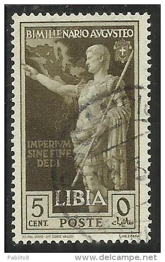 COLONIE ITALIANE LIBIA 1938 AUGUSTO CENT. 5 USED USATO - Africa Oriental Italiana