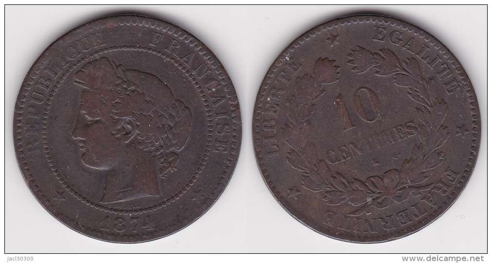 10 CENTIMES CERES 1874 K, TB  (voir Scan) - Other & Unclassified