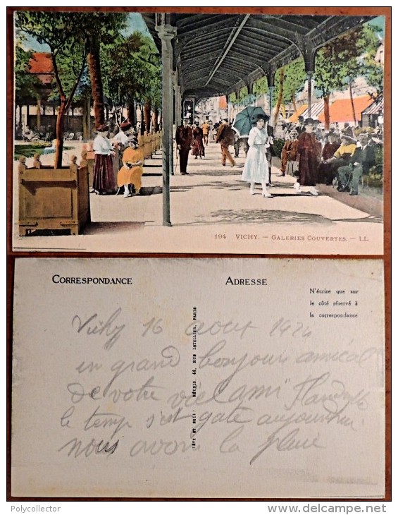 CP N° 194 - Auvergne - Allier - Vichy - Galeries Couvertes - Belle Animation - Colorisée - Vichy