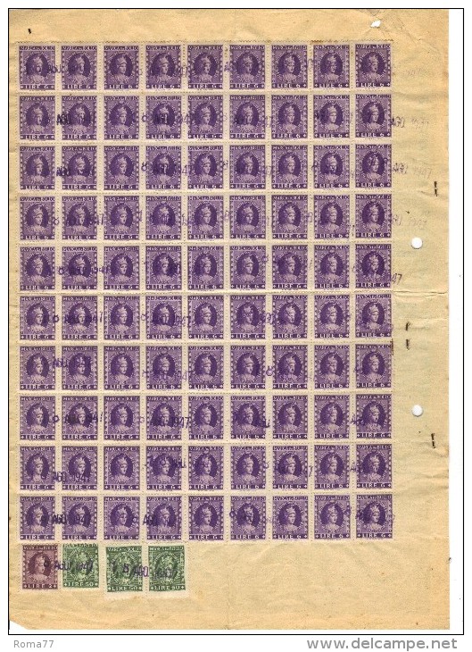 BIG - REPUBBLICA 1947 , Mandato Di Pagamento Ripiegato Con Marche Da Bollo In Blocchi. - Revenue Stamps