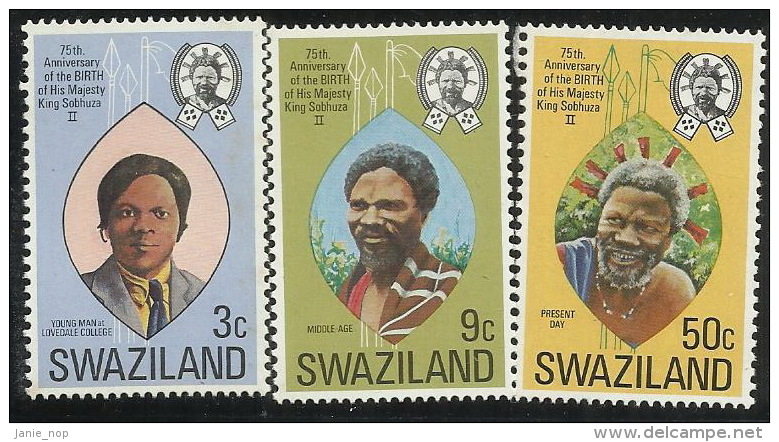 Swaziland 1974 75th Birthday King Sobhuza II MNH - Swaziland (1968-...)