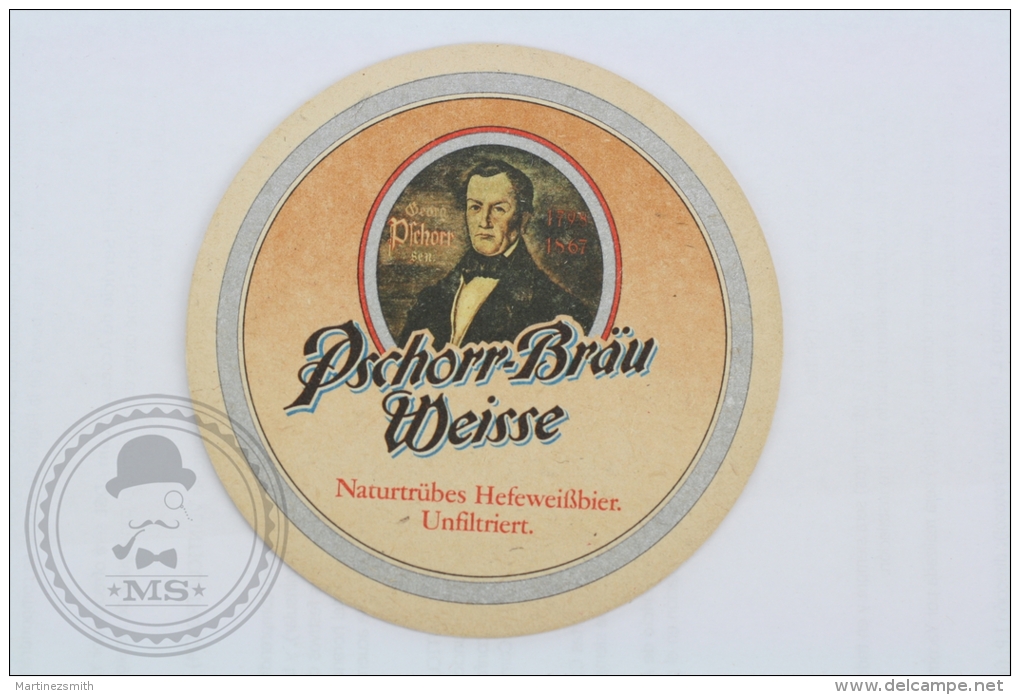 Vintage Advertising Beer Coaster Pschorr - Bräu Weisse  - Beer Mats - Sous-bocks