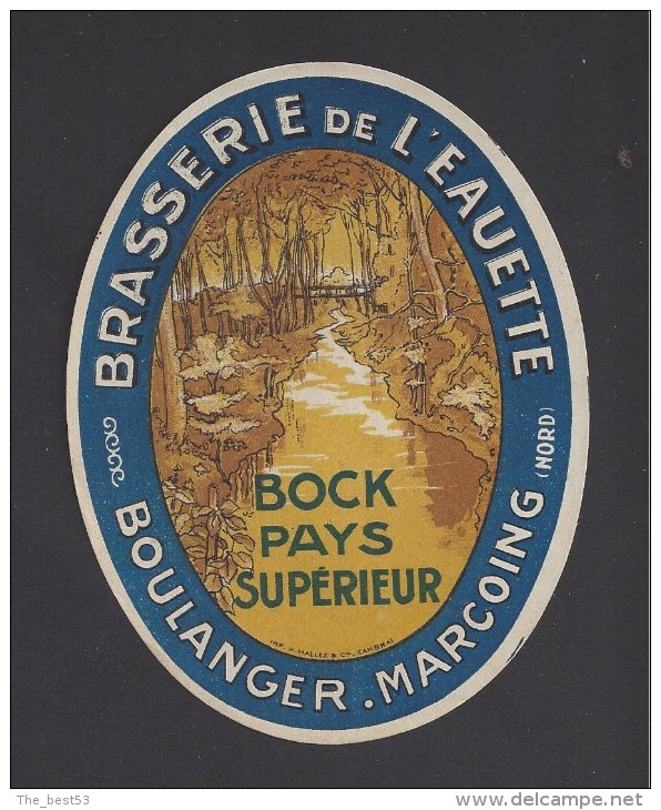 Etiquette De Bière Double Bock  -  Brasserie De L'Eauette  -  Boulanger  à  Marcoing   (59) - Bière