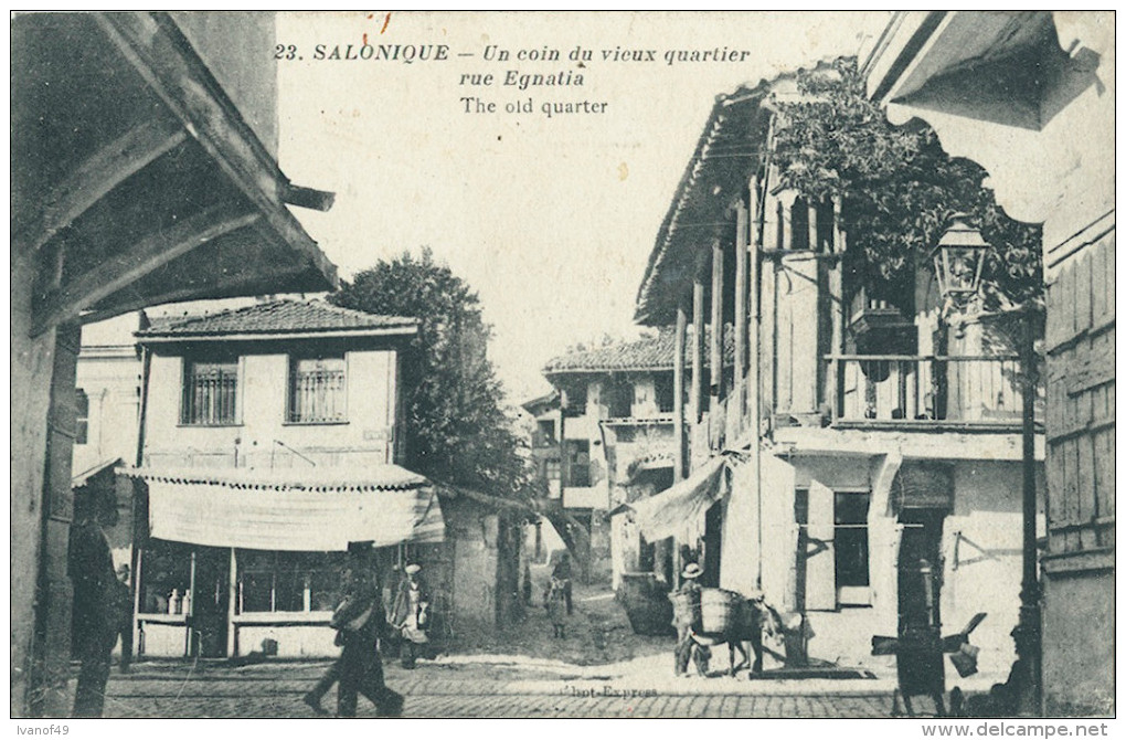 GRECE - SALONIQUE - CPA - Un Coin Du Vieux Quartier - Rue Egnatia - Vue Animée - Greece