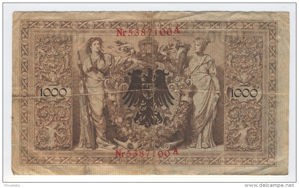 REICHSBANKNOTE  1000 MARK  21 APRIL 1910 - 1.000 Mark