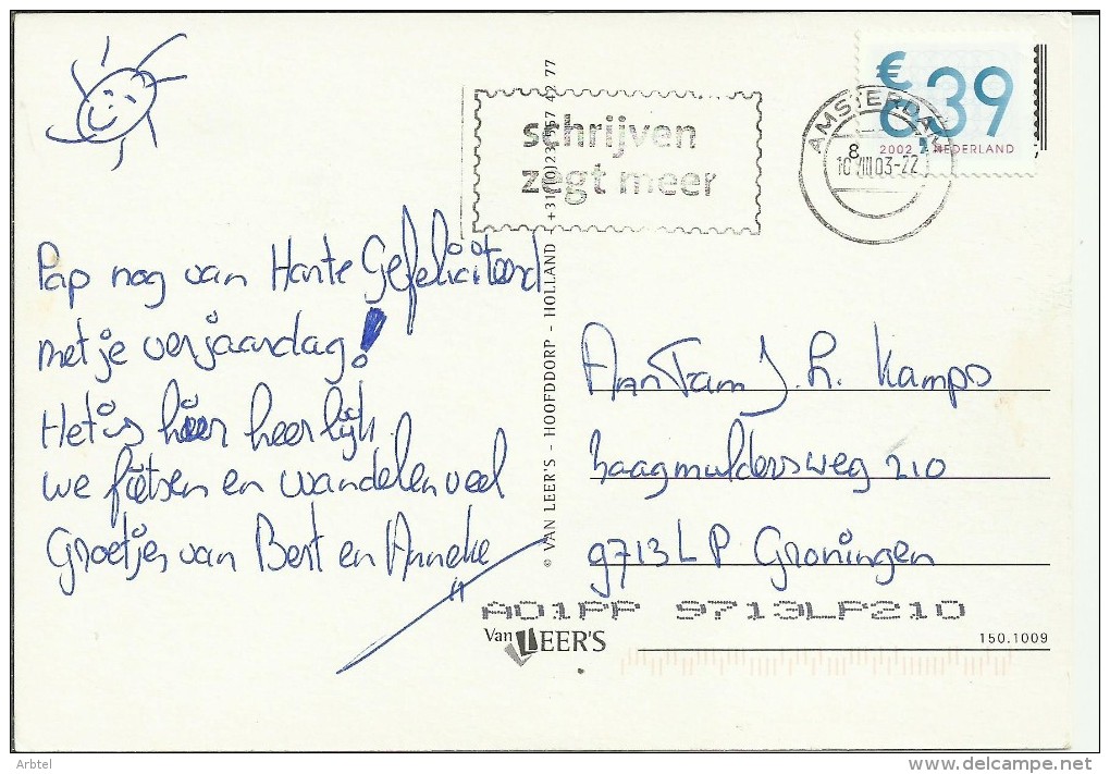 HOLANDA TP AMSTERDAM SELLO BASICA - Cartas & Documentos