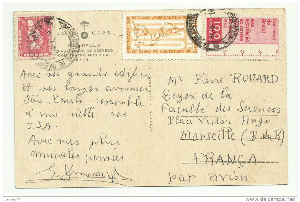 Brésil  Carte Postale 1962 - Storia Postale