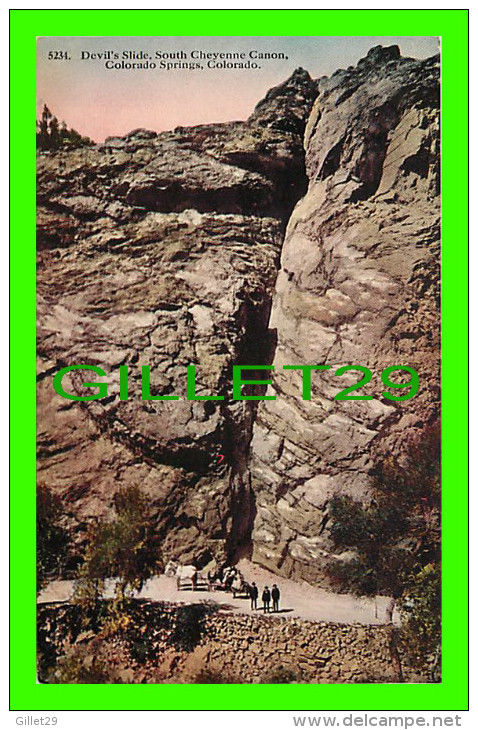 COLORADO SPRINGS, CO - DEVIL'S SLIDE, SOUTH CHEYENNE CANON - ANIMATED - WRITTENU - H.H.T. CO - - Colorado Springs