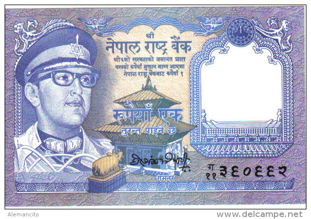 Nepal 1 Rupia  AÑO 1974 - Nepal