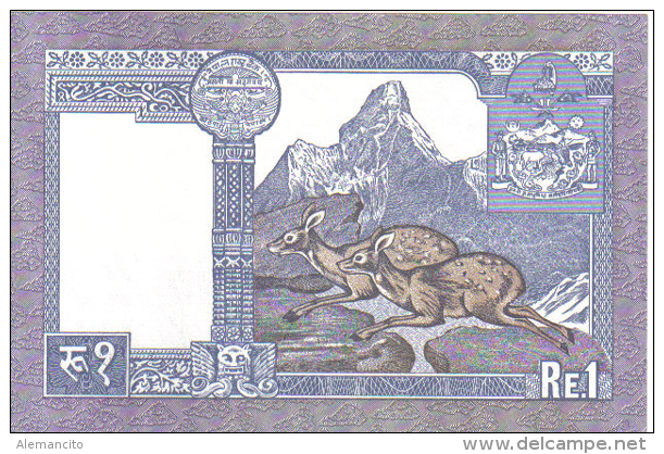 Nepal 1 Rupia  AÑO 1974 - Népal