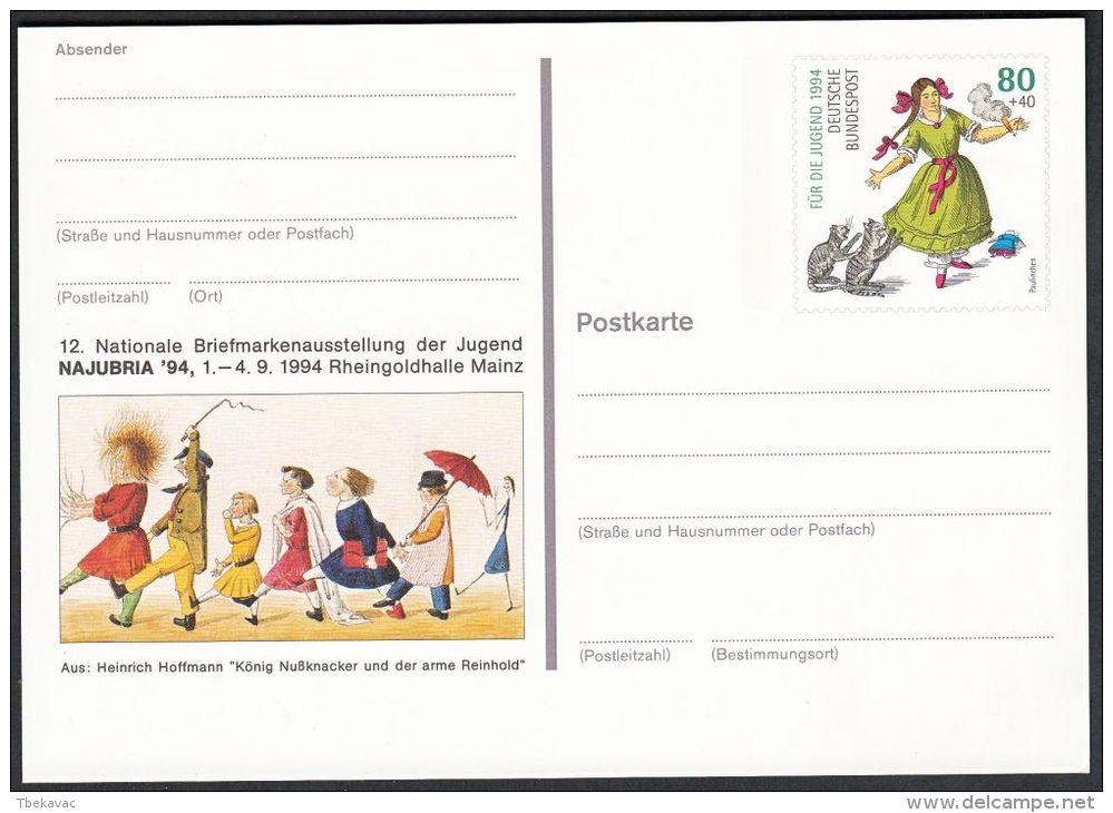 Germany 1994, Illustrated Postal Stationery "Philatelic Exhibition In Mainz", Ref.bbzg - Geïllustreerde Postkaarten - Ongebruikt