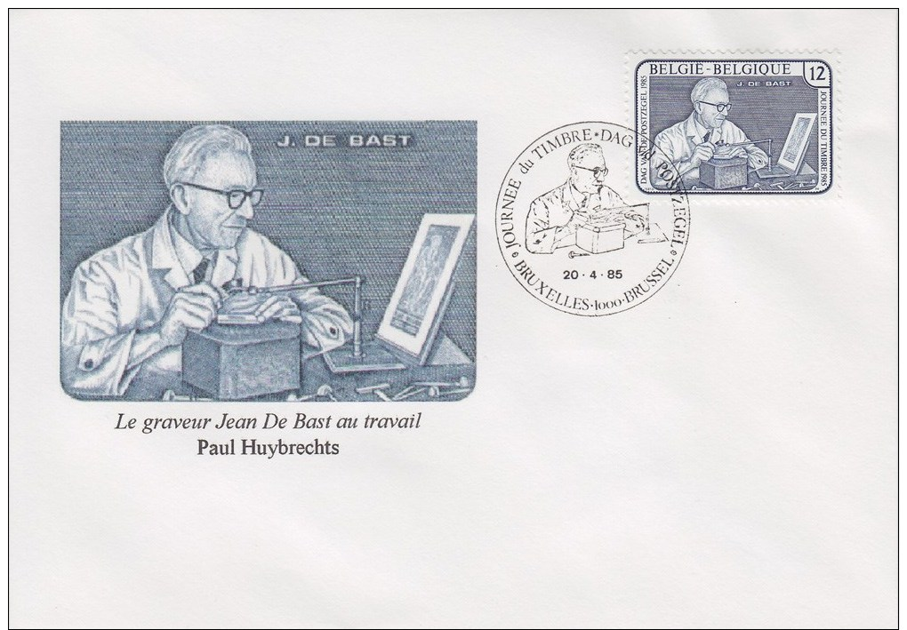Enveloppe 1985 N° 2169 Avec FDC - Jean De Bast, Graveur Et Peintre - 06 - 1981-1990