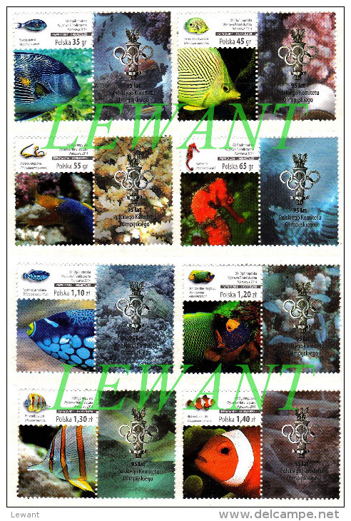 2014.10.10  XXI Warsaw National Philatelic Exhibition - Fishes - Se-tenant Label Type D - Horizontal MNH - Unused Stamps