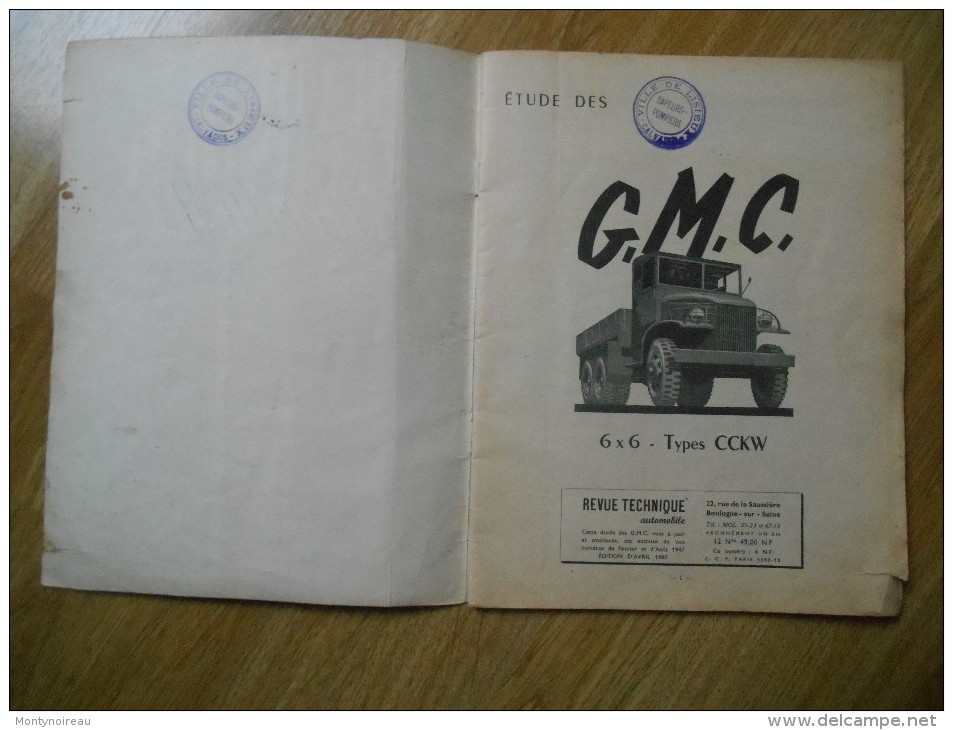 Livre : Revue  Technique  Automobile  G M C  , Ville De Lisieux  Camion  Type  Cckw ( Pompiers) - Autres & Non Classés