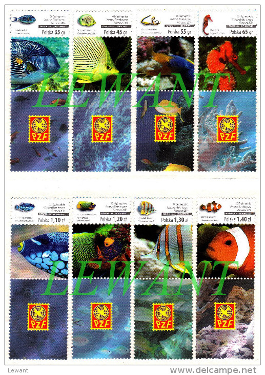 2014.10.10  XXI Warsaw National Philatelic Exhibition - Fishes - Se-tenant Label Type B - Vertical MNH - Ongebruikt