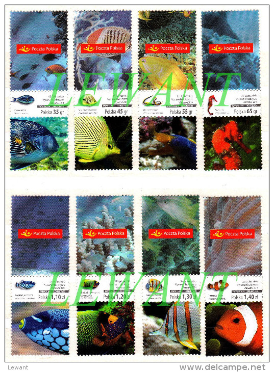2014.10.10  XXI Warsaw National Philatelic Exhibition - Fishes - Se-tenant Label Type C - Vertical MNH - Neufs
