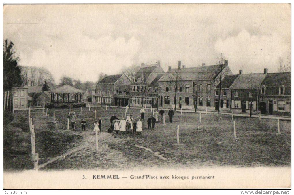 Kemmel  5 CPA   Plaats Kiosk  Dorpplaats Hotel Casino Central   Chalet Carpentier 1900   Chalet 1902  Grote Markt - Otros & Sin Clasificación