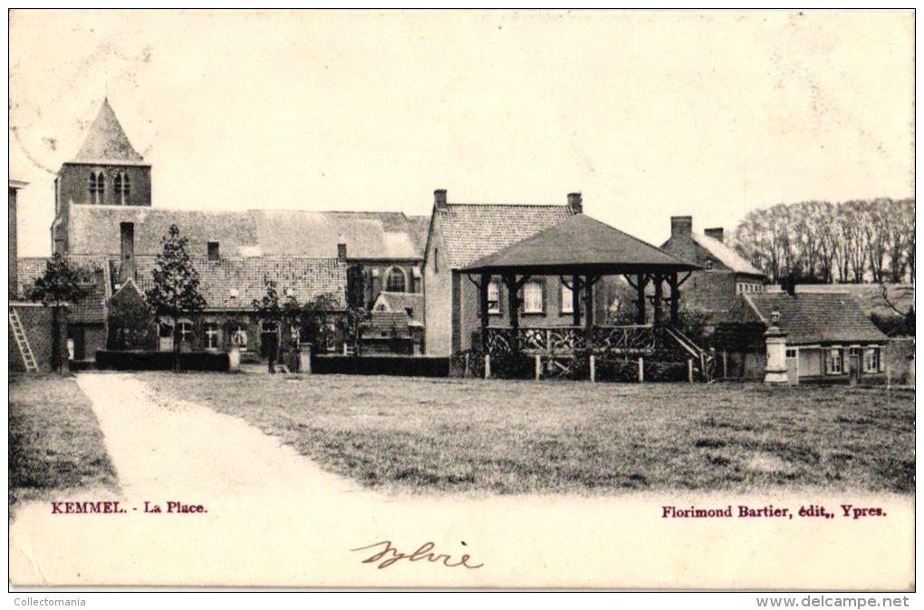 Kemmel  5 CPA   Plaats Kiosk  Dorpplaats Hotel Casino Central   Chalet Carpentier 1900   Chalet 1902  Grote Markt - Otros & Sin Clasificación